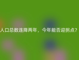 人口总数连降两年，今年能否迎拐点？