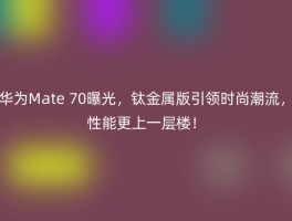 华为Mate 70曝光，钛金属版引领时尚潮流，性能更上一层楼！