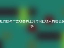 社交媒体广告收益的上升与网红收入的增长趋势