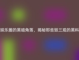 娱乐圈的黑暗角落，揭秘那些毁三观的黑料