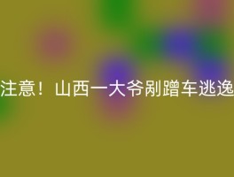 注意！山西一大爷剐蹭车逃逸