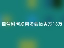 自驾游阿姨离婚要给男方16万
