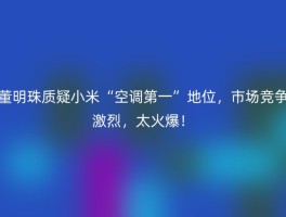 董明珠质疑小米“空调第一”地位，市场竞争激烈，太火爆！