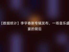 【数据统计】李宇春新专辑发布，一场音乐盛宴的背后