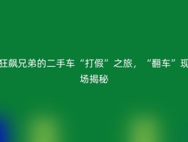 狂飙兄弟的二手车“打假”之旅，“翻车”现场揭秘