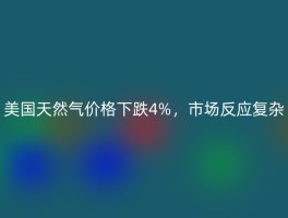 美国天然气价格下跌4%，市场反应复杂