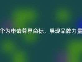 华为申请尊界商标，展现品牌力量