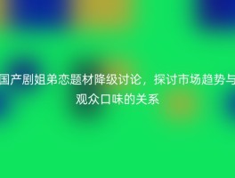 国产剧姐弟恋题材降级讨论，探讨市场趋势与观众口味的关系