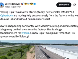 特斯拉Model Y自动驾驶交付倒计时