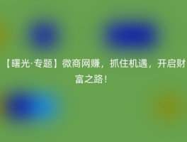 【曙光·专题】微商网赚，抓住机遇，开启财富之路！