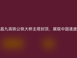昌九高铁公铁大桥主塔封顶，展现中国速度