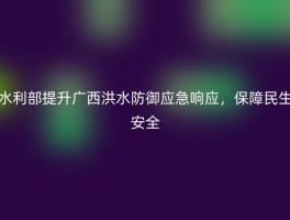水利部提升广西洪水防御应急响应，保障民生安全