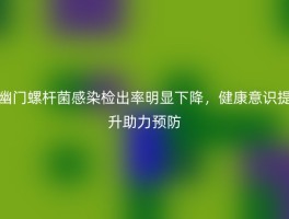 幽门螺杆菌感染检出率明显下降，健康意识提升助力预防