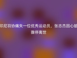 印尼羽协痛失一位优秀运动员，张志杰因心脏骤停离世