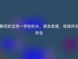 暴雨致宝鸡一学校积水，紧急救援，保障师生安全
