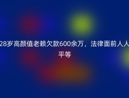 28岁高颜值老赖欠款600余万，法律面前人人平等