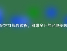 家常红烧肉教程，鲜嫩多汁的经典美味