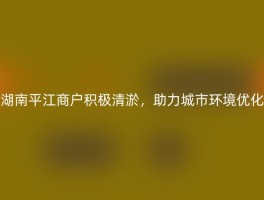 湖南平江商户积极清淤，助力城市环境优化