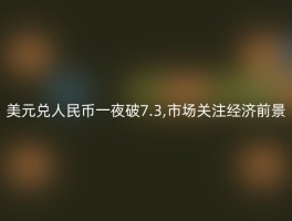 美元兑人民币一夜破7.3,市场关注经济前景