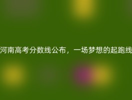 河南高考分数线公布，一场梦想的起跑线
