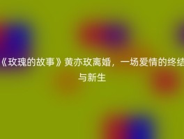 《玫瑰的故事》黄亦玫离婚，一场爱情的终结与新生