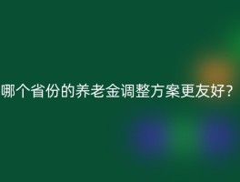 哪个省份的养老金调整方案更友好？