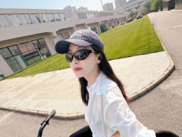 宋茜阳光骑行：享受自然之美