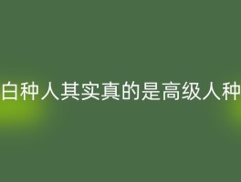 白种人其实真的是高级人种