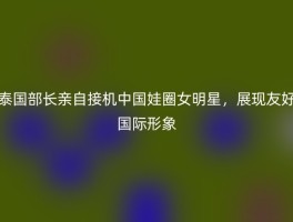 泰国部长亲自接机中国娃圈女明星，展现友好国际形象