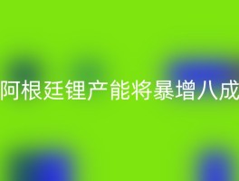 阿根廷锂产能将暴增八成