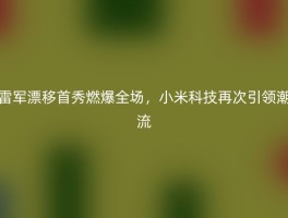 雷军漂移首秀燃爆全场，小米科技再次引领潮流