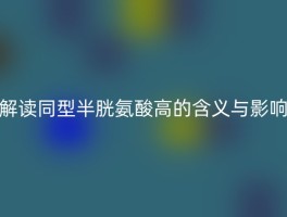 解读同型半胱氨酸高的含义与影响