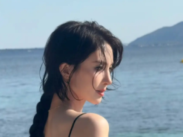 金晨海边湿发造型魅惑酷飒，展现独特时尚魅力