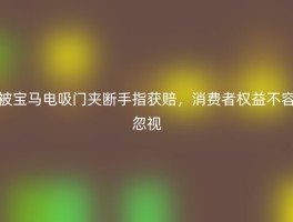 被宝马电吸门夹断手指获赔，消费者权益不容忽视