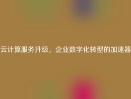 云计算服务升级，企业数字化转型的加速器