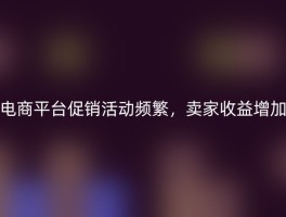 电商平台促销活动频繁，卖家收益增加