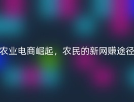农业电商崛起，农民的新网赚途径
