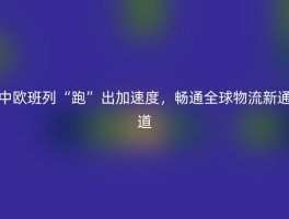 中欧班列“跑”出加速度，畅通全球物流新通道