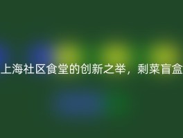 上海社区食堂的创新之举，剩菜盲盒
