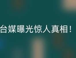 台媒曝光惊人真相！