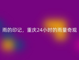 雨的印记，重庆24小时的雨量奇观
