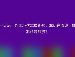 一天后，外国小伙忘拔钥匙，车仍在原地，尴尬还是浪漫？