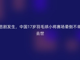 悲剧发生，中国17岁羽毛球小将赛场晕倒不幸去世
