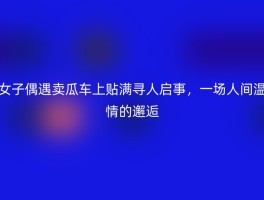 女子偶遇卖瓜车上贴满寻人启事，一场人间温情的邂逅