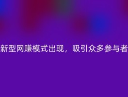 新型网赚模式出现，吸引众多参与者