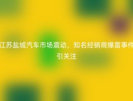 江苏盐城汽车市场震动，知名经销商爆雷事件引关注