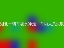 湖北一辆车被水冲走，车内人员失联