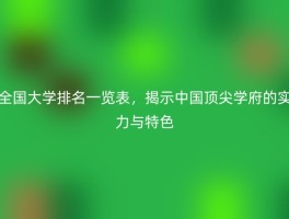 全国大学排名一览表，揭示中国顶尖学府的实力与特色