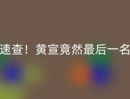 速查！黄宣竟然最后一名