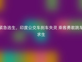 紧急逃生，印度公交车刹车失灵 乘客勇敢跳车求生